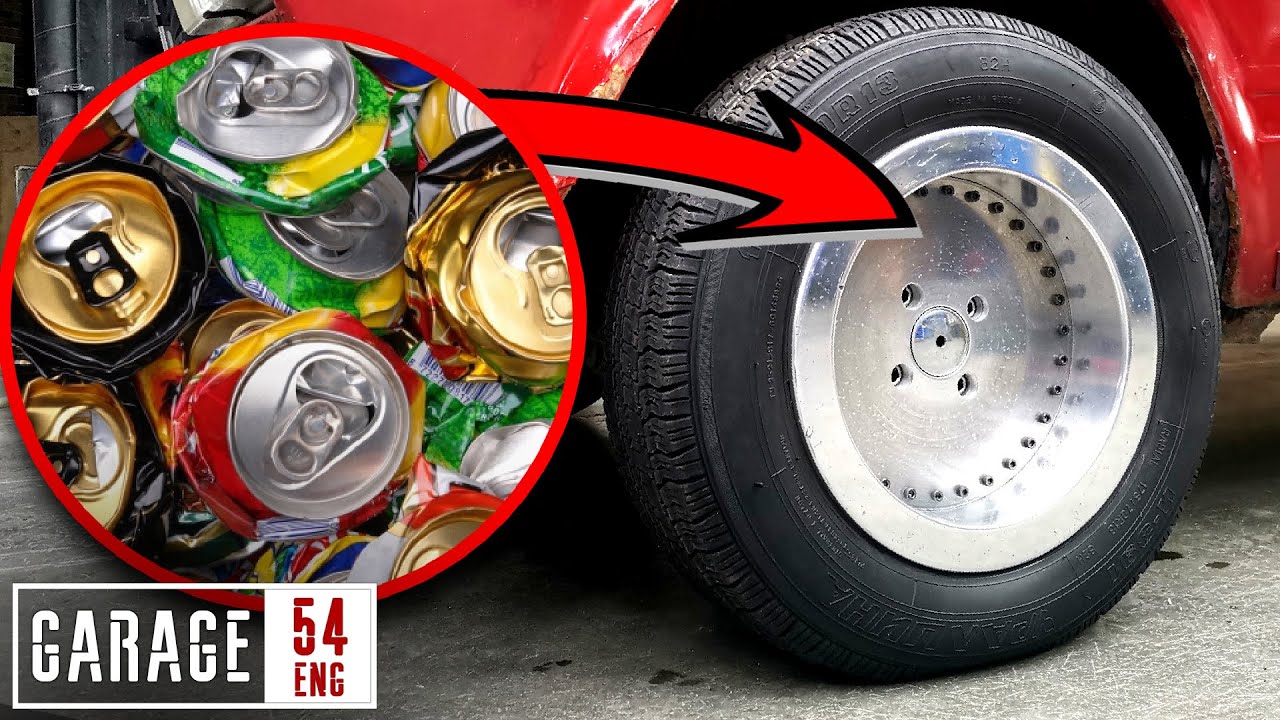 We recast aluminum drink cans into a wheel - YouTube