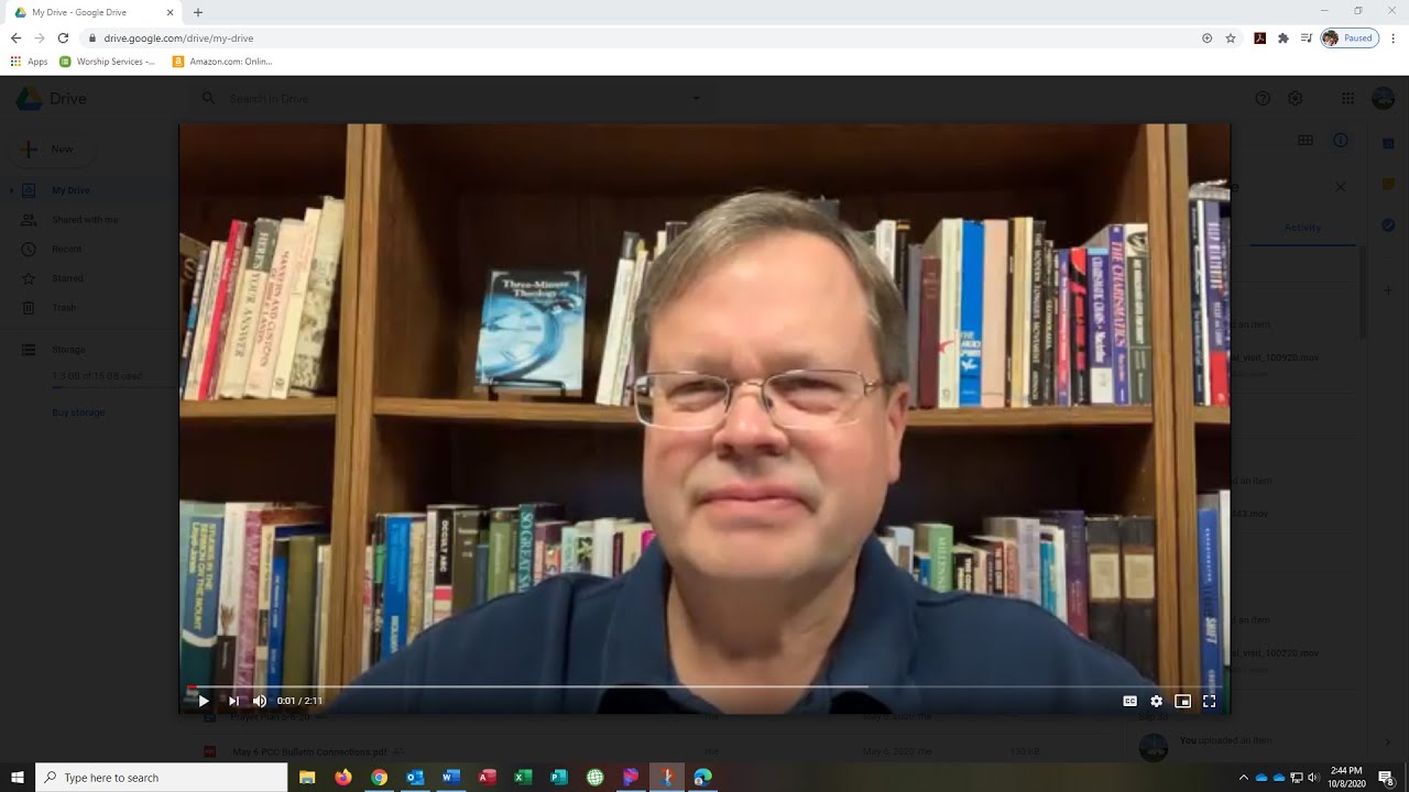 Weekly Pastor's Visit - October 9, 2020