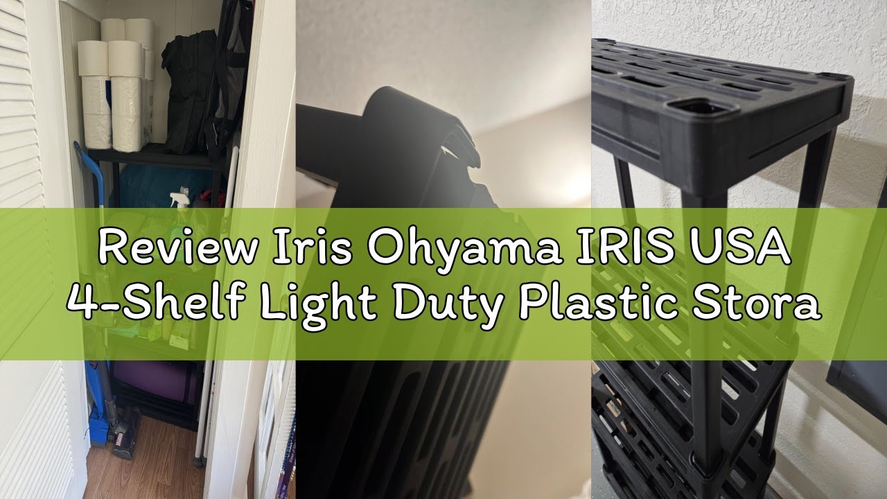 Review Iris Ohyama IRIS USA 4-Shelf Light Duty Plastic Storage Shelves, 200lb Capacity, 48"H x 24"W