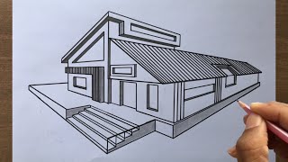 How to Draw a House in 2 Point Perspective