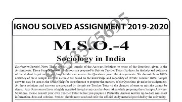 MSO-4 Solved Assignment 2019-20