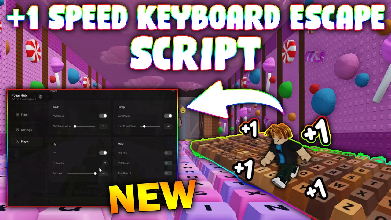 *NEW* +1 Speed Keyboard Escape Script (PASTEBIN 2026) ( AUTO FARM , FLY ...
