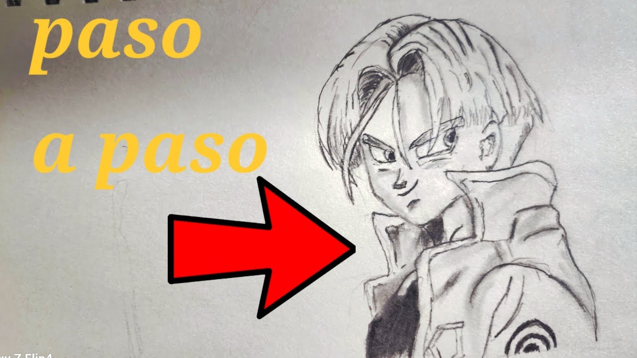 Cómo DIBUJAR a TRUNKS del FUTURO de Dragon Ball Z a lapiz 