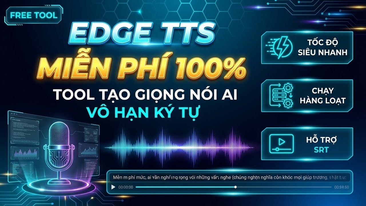 Chia Sẻ Tool Edge TTS FREE 100% – Tạo Giọng AI Siêu Nhanh (Quá ngon ...
