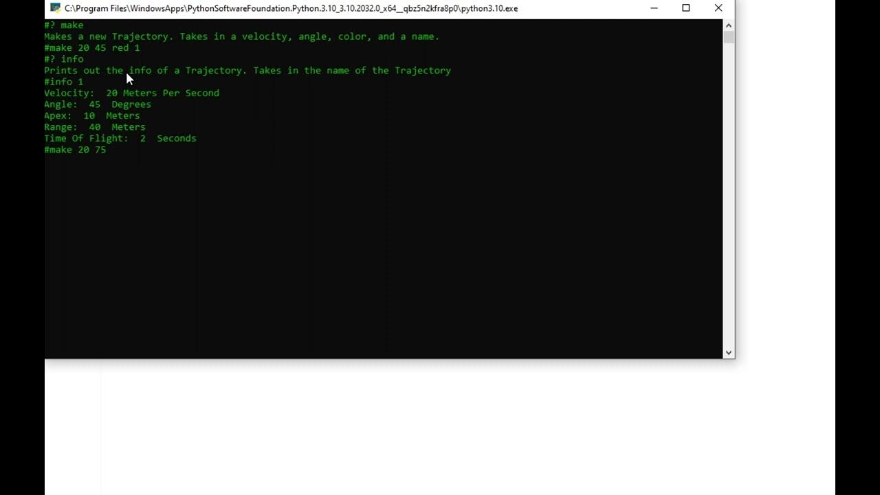 Projectile Motion Calculator & grapher w/python - YouTube