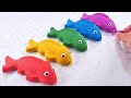 Very Satisfying Video How to make Rainbow Kinetic Sand Fish Squish and Cutting Kinetic Sand ASMR