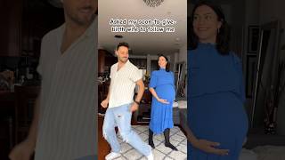 Asked my soon-to-give-birth wife to follow me 🕺🏻🤰🏻 #shorts #pregnancy #dance #couple