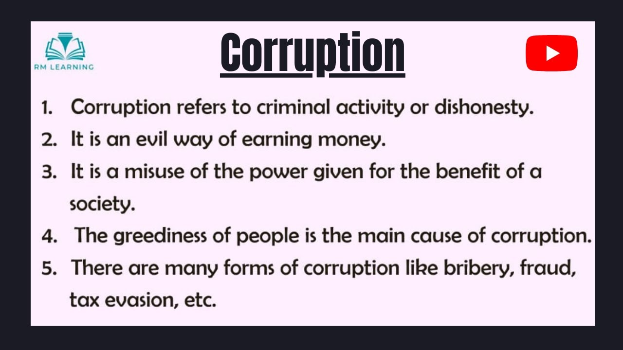Corruption Essay Essay on Corruption in English 10 Lines Essay on