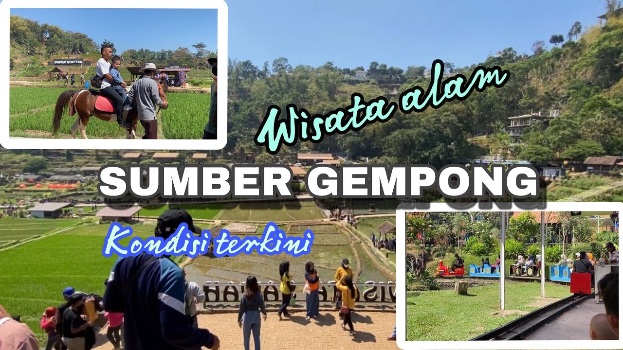 Wisata alam SUMBER GEMPONG - trawas kondisi terkini, serunya naik kereta api mini keliling sawah.