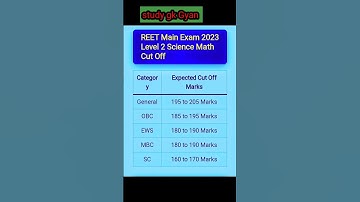REET Main Exam 2023 Level 2 Science Math Cut Off ll #reetcutoff2023 #shorts #shortsfeed