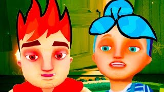 ОГОНЬ и ВОДА в Привет Сосед! Секрет Hello Neighbor Hide And Seek #3 Дети играют в прятки