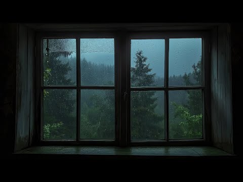 Cozy Window Rain & Thunder | Be Asleep in 10 min | Heavy Rain for Sleep, Study and Relaxation