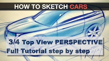 How to Draw Cars - 3/4 Front Top V Perspective Tutorial