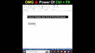 OMGHow to Convert Number To Text In MS Word | MS Word Tips and Tricks | #youtube#trending#viral