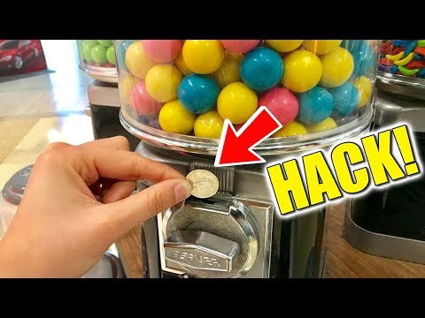 How To Hack A Gumball Machine! FREE CANDY!!