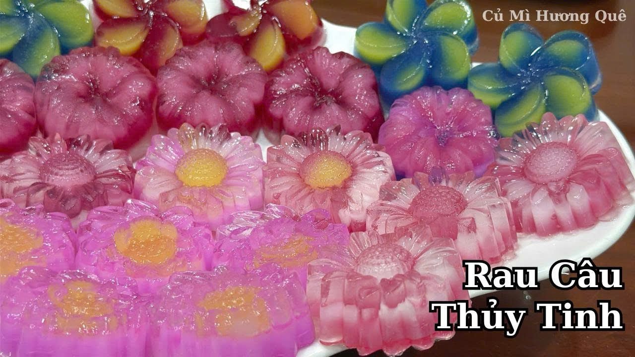 Cách làm Rau Câu Hoa Thuỷ Tinh chưa ai chia sẻ, ngon mát lạnh đẹp mắt, màu tự nhiên không phẩm màu! - youtube