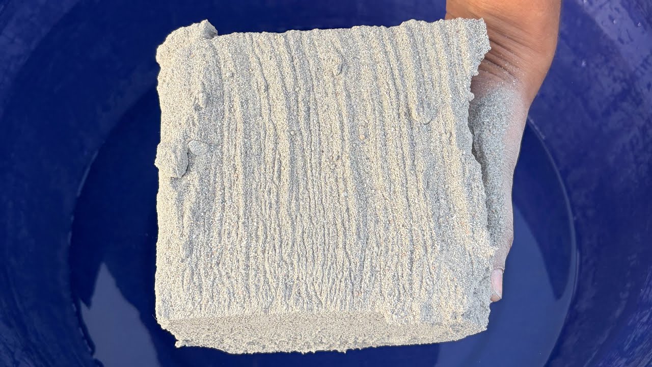 ASMR Very Soft Dusty PureCement Silky Smooth Chunks Dipping Crumble On lots of water 💦 🌊🌊🌊🌊