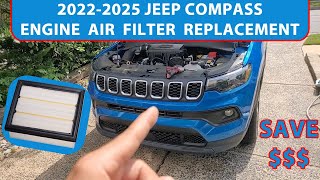 How To Replace 2022-2025 Jeep Compass Engine Air Filter. Easy Fix With Product Link.