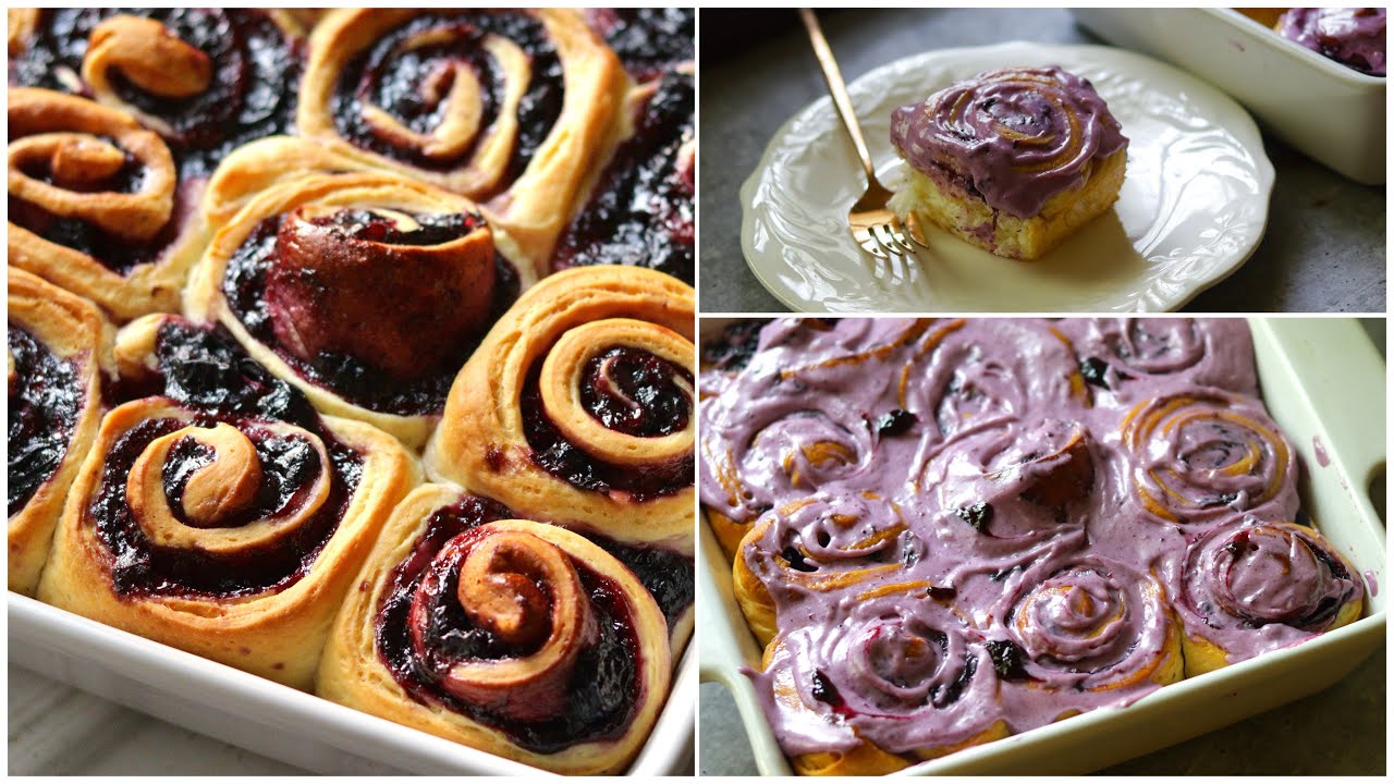 Blueberry Rolls Recipe | Blueberry rolls with cream cheese frosting