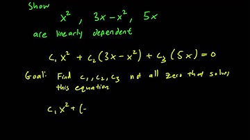 3.2 Linear dependence by calculating constants example
