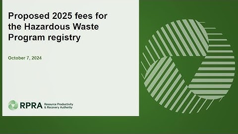 Proposed 2025 program fees for the Hazardous Waste Program (HWP) Registry users