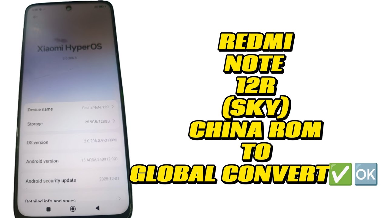 REDMI NOTE 12R (SKY) CHINA TO GLOBAL ROM CONVERT✅🆗METHOD➡️ISP OR CHIPOFF👌🏻NO NEED BOOTLOADER UNLOCK🔓