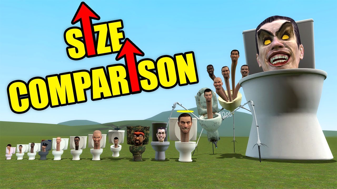 SIZE COMPARISON SKIBIDI DOP DOP TOILET FAMILY In Garry's Mod!?