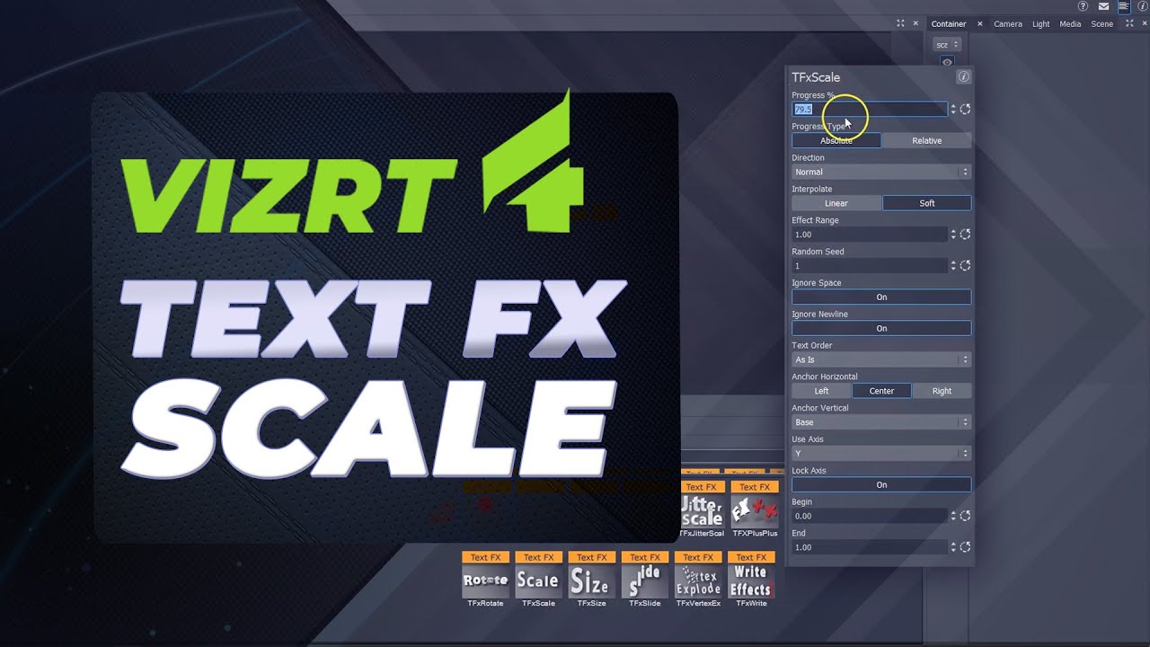 Vizrt 4 Text FX Scale Plugin Tutorial - YouTube