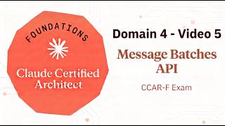 When NOT to Use the Message Batches API - Domain 4, Video 5
