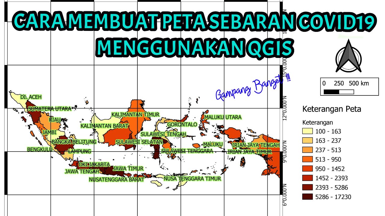 Cara membuat peta sebaran covid19 menggunakan QGIS - YouTube