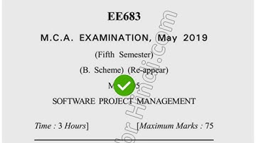 2019 Dcrust MCA 5th Sem Reappear Software Project Management Question Paper