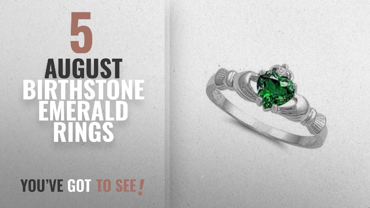 10 Best August Birthstone Emerald Rings: ALL NATURAL GENUINE - 9MM 2ctw Sterling Silver MAY GREEN