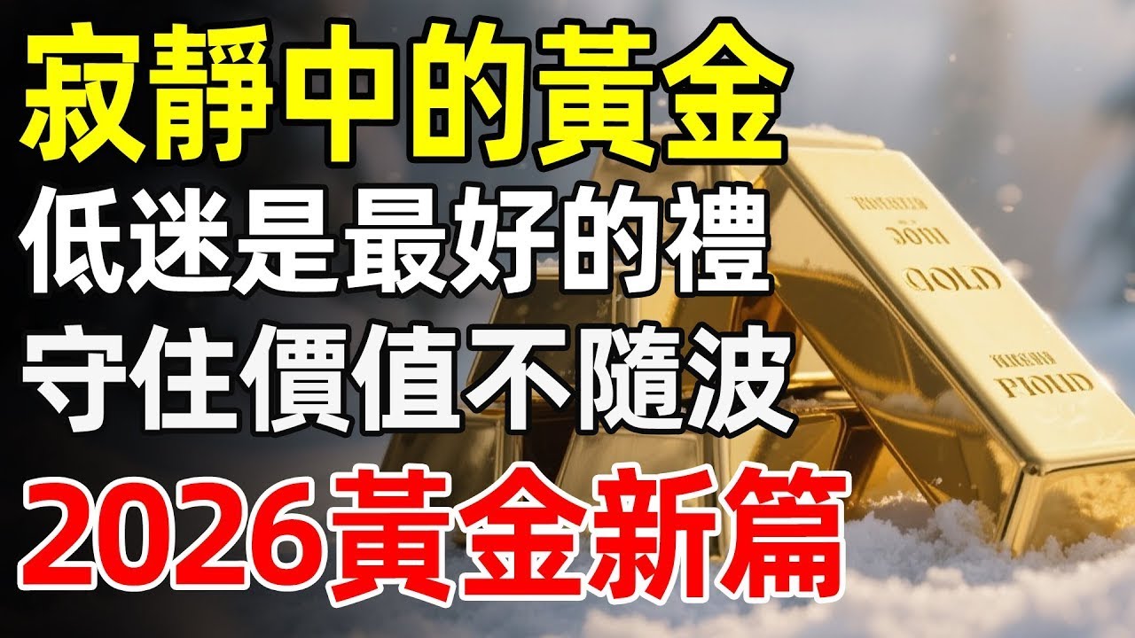 黃金低迷是財富的溫柔陷阱？揭開2026年金色風暴前的寂靜真相，一場關於「守護汗水」的生命對話，看懂這場金色深蹲的人，才配擁有未來的安穩！