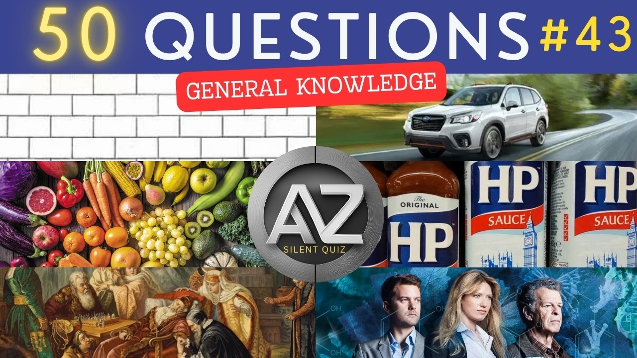 The General Knowledge Quiz #43 ¦ 50 Trivia Questions - Pub Quiz ¦ NO TALKING QUIZ