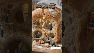 🍞 Bread Tunnel Railway System — Underground Mega Transit Network#factoryprocess #tinyworkers #shorts