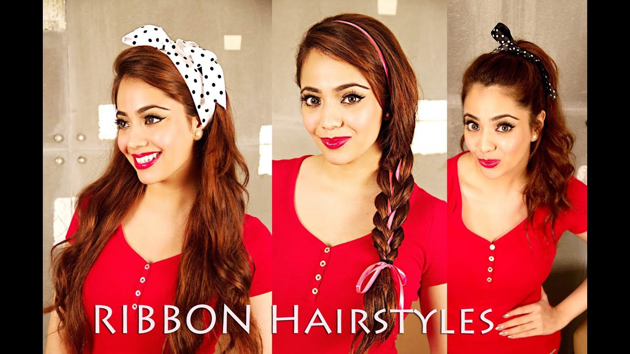 How to Make Hairstyle With a Ribbon? | Easy Everyday Hairstyles | Hair ...