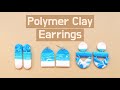 DIY Beach Pattern Polymer Clay Earrings