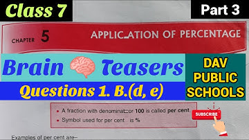 DAV maths class 7 Chapter 5 Brain 🧠 Teasers