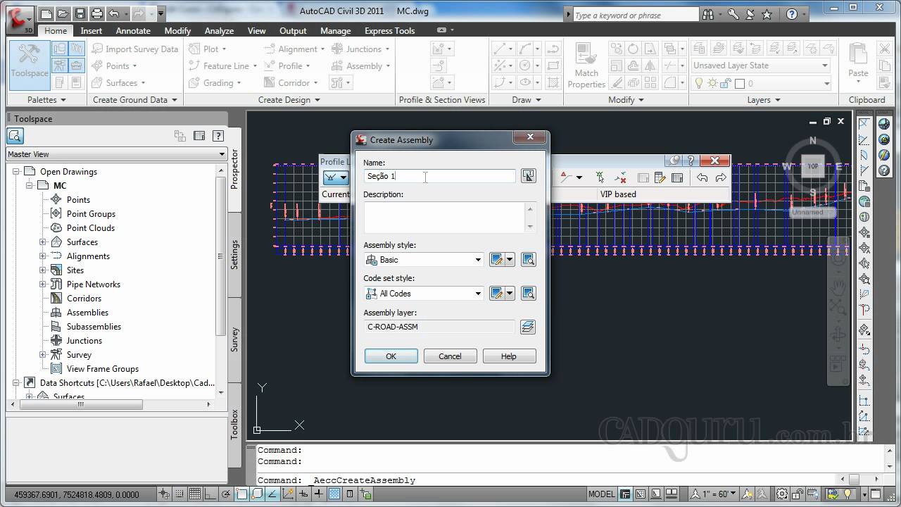 Criando o corredor - Curso AutoCAD Civil 3D - Aula 6.4 - cadguru
