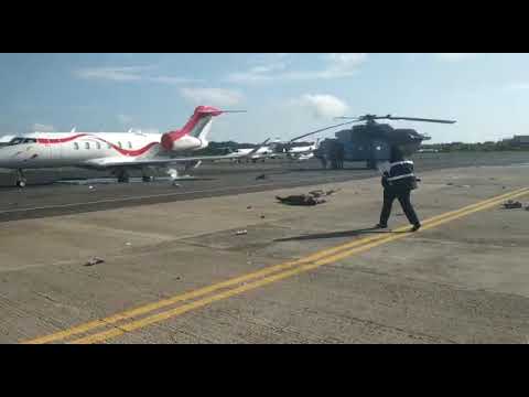 Se desploma helicóptero de la armada en Villahermosa