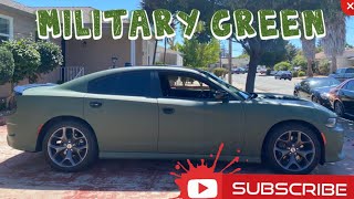 2019 Dodge Charger wrapped in military Green 🤯