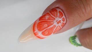 Orange Citrus Nail Art /  Gel Polish Nail Art / Summer Fruit Series