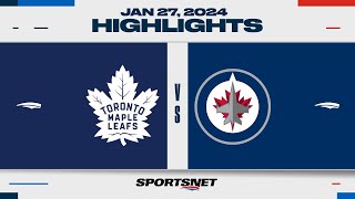 NHL Highlights | Maple Leafs vs. Jets - January 27, 2024