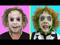 Repainting Cheap Halloween Masks - Beetlejuice, Barbra. Adam