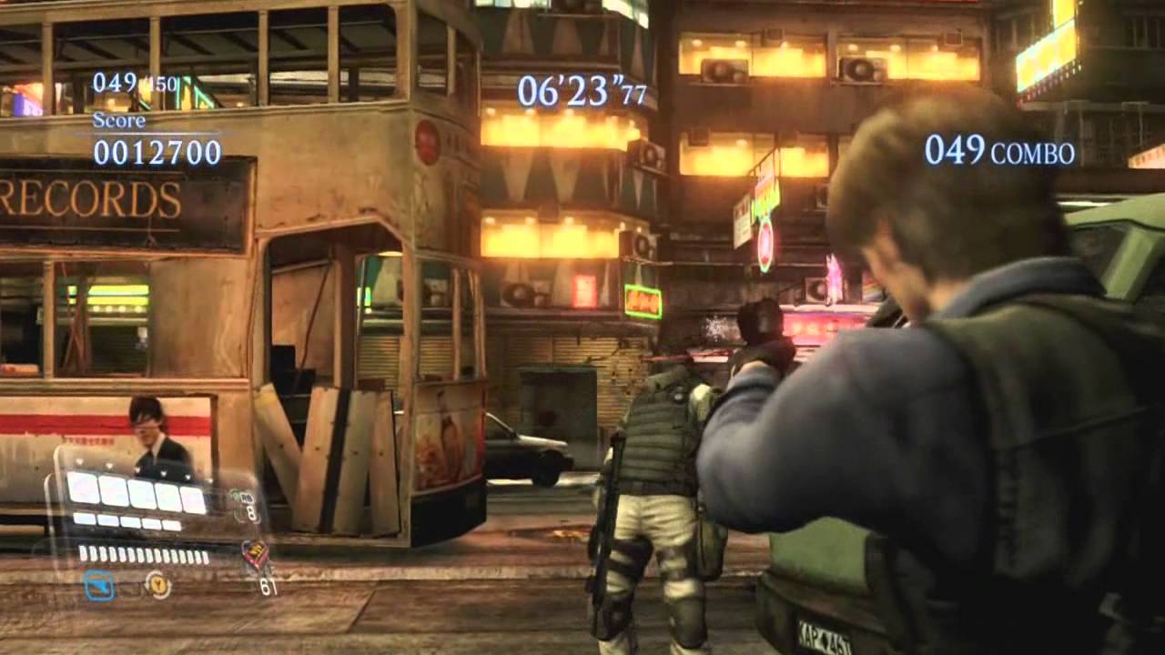 Resident evil 6 Mercenaries  solo 150 combo wombo gameplay (default Leon 1077K)
