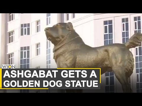 Turkmenistan President unveils giant golden statue of his favourite dog breed