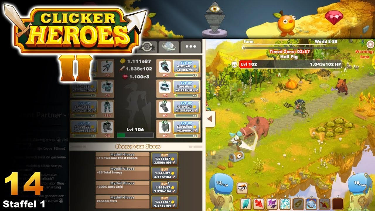 Der Farming Aspekt 14 Clicker Heroes 2 Beta German Youtube