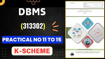 DBMS MSBTE Manual answer || EXPERIMENT NO: 11 to 15 | MSBTE | Manual Answers
