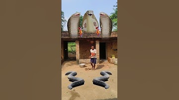 Village Boy vs. Giant Snakes 🐍😱 | Epic VFX Showdown #funny #vfx #snake #youtubeshorts