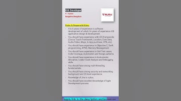 Mcafee | IOS | Java | Developer #shorts #ytshorts